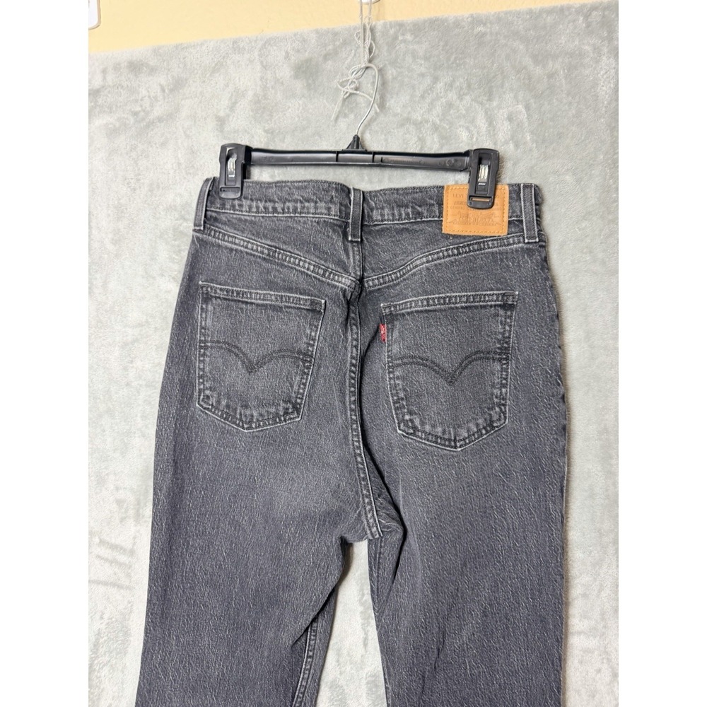 Levis Premium 70s High Flare Jeans Womens 30x32 Denim Black - Picture 7 of 7